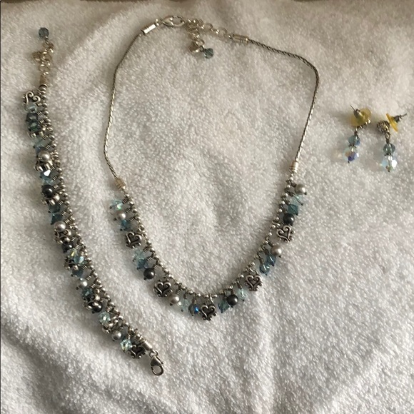 Brighton Jewelry - Blue, Gray, and White Brighton Set